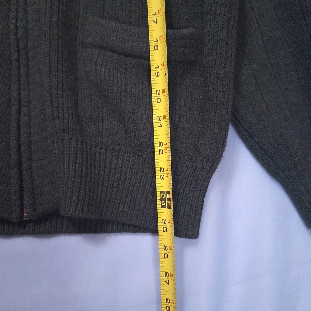 Vtg Northern Isles Full Zip Cardigan‎ Sweater Mens M Green Pockets Grandpacore